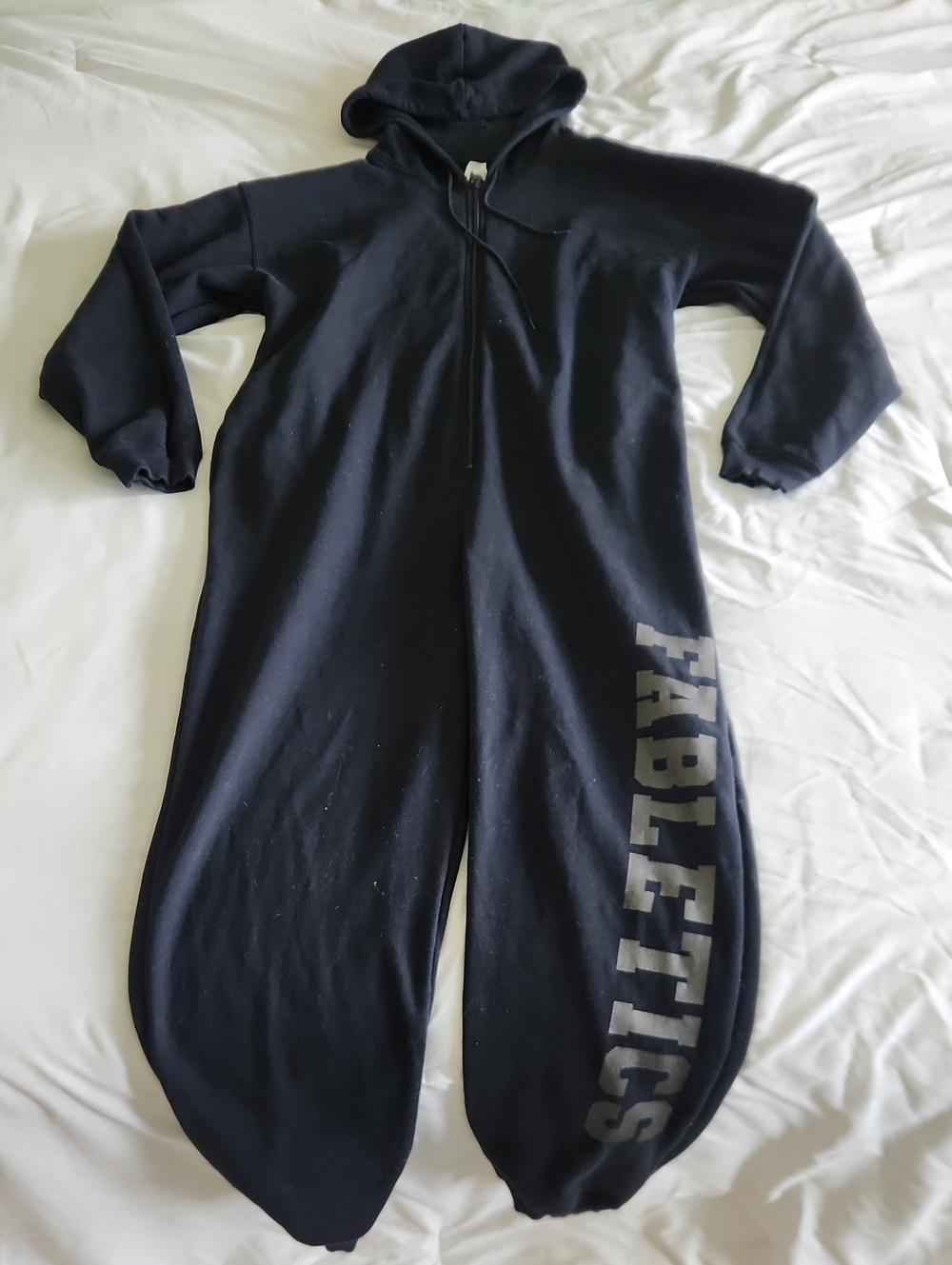 Fabletics Black One-Piece Hoodie Onesie / Jumpsuit